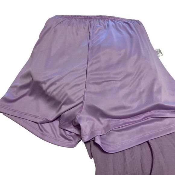 Love Tree Tiered Lavender Smocked Wide Leg Jumpsuit, M. - Picture 3 of 16